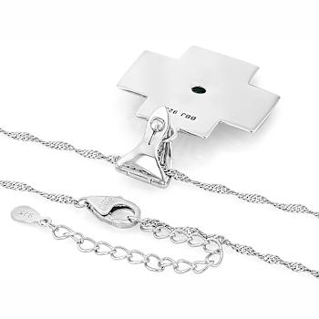 Kingman Turquoise Cross Enhancer In Sterling Silver