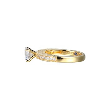 White Cubic Zirconia 18k Yellow Gold Over Sterling Silver Ring With Band 3.63ctw