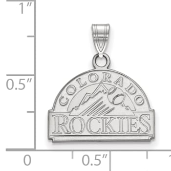 Rhodium Over Sterling Silver MLB Colorado Rockies LogoArt Pendant