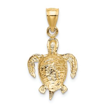 14K Yellow Gold Turtle Pendant