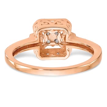 14K Rose Gold Diamond Cluster Engagement Ring 0.19ctw