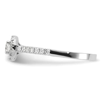 Rhodium Over 14K White Gold Eternal Promise Lab Grown Diamond Halo
Complete Ring 0.508ctw