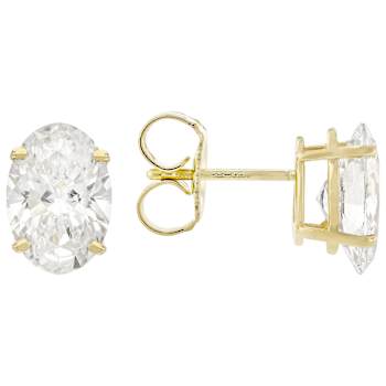 Lab-Grown Diamond Oval Stud Earrings In 14K Gold 3.00ctw