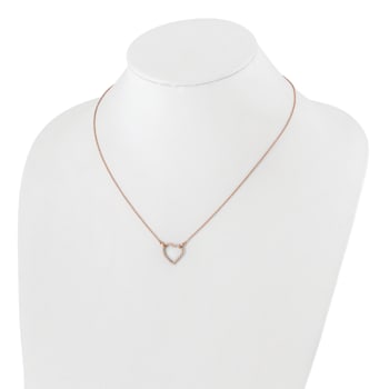 14K Rose Gold Lab Grown Diamond Heart Pendant Necklace