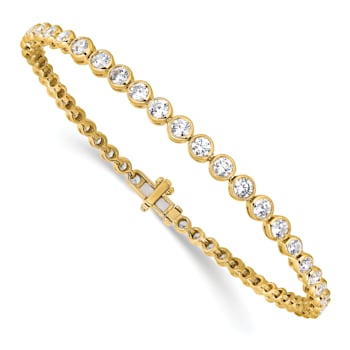 14K Yellow Gold Lab Grown Diamond Bezel Set Tennis Bracelet