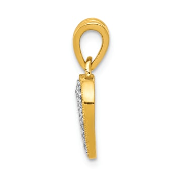 14K Two-tone Gold  Diamond Heart Pendant