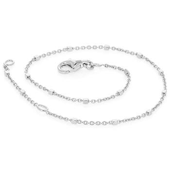 Square Bead Station Bracelet In Sterling Silver