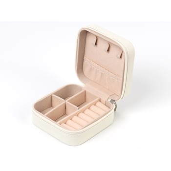 Ivory Travel Size Jewelry Box with Cleaning Cloths & 40 Piece
Earring Backs