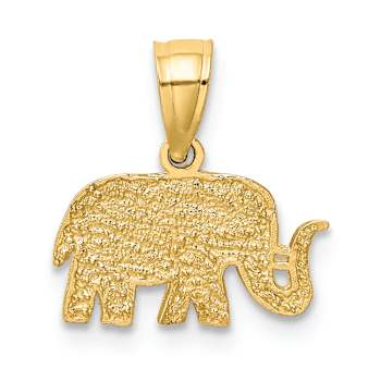 14k Yellow Gold Polished Elephant Pendant