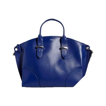 Alexander McQueen Small Leather Legend Tote Bag with Bonus Pouch in Blue