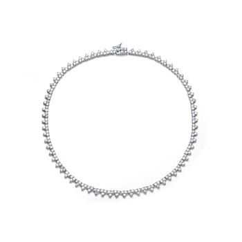 CZ Tennis Necklace In Sterling Silver 16 Inch