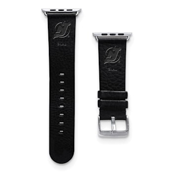 Gametime NHL New Jersey Devils Black Leather Apple Watch Band (38/40mm
M/L). Watch not included.