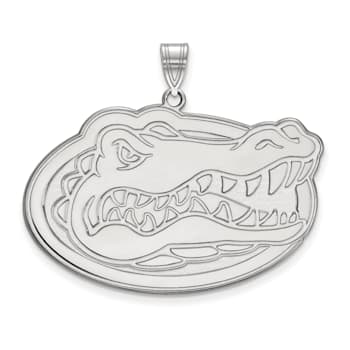 Rhodium Over Sterling Silver LogoArt University of Florida Extra Large Pendant