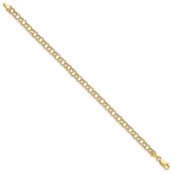 10k Yellow Gold 5mm Double Link Charm Bracelet