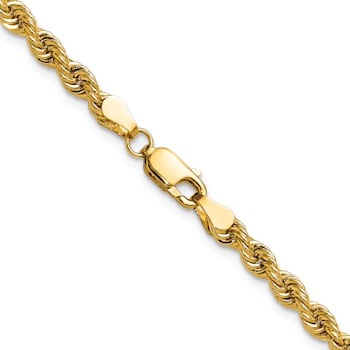 14k Yellow Gold 3.8mm Solid Rope 26 Inch Chain