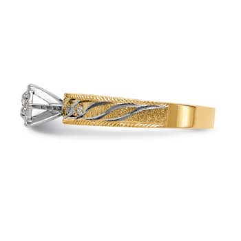 14K Yellow Gold AA Quality Engagement Ring 0.09ctw