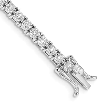 14K White Gold Lab Grown Diamond Illusion Setting Bracelet