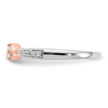 14K Two-tone White and Rose Gold First Promise Diamond Promise Ring 0.16ctw