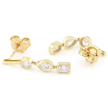 Multi-Shape Lab-Grown Diamond Dangle Earrings In 10K Gold