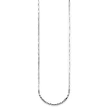 Rhodium Over Sterling Silver 1.6mm Snake 24 Inch Chain