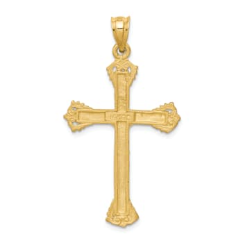 14K Yellow Gold Crucifix Charm