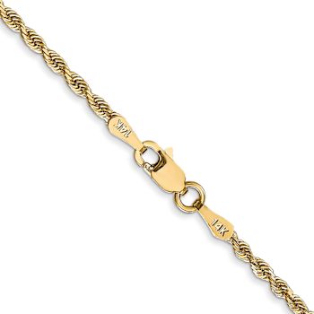 14k Yellow Gold 2mm Solid Diamond-Cut Quadruple Rope 24 Inch Chain