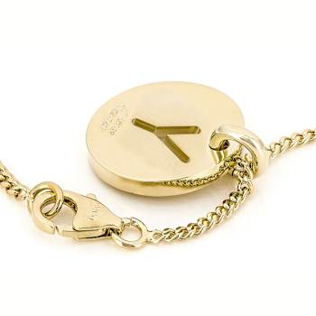 Cardano Initial Y Pendant Necklace In 18K Gold Over Bronze