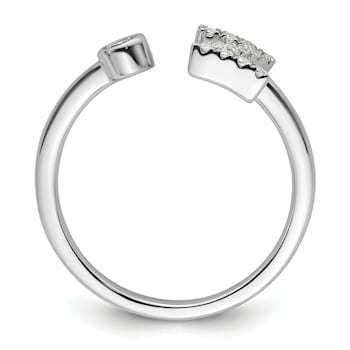 Rhodium Over 14K White Gold Lab Grown Diamond VS/SI GH, Initial Z
Adjustable Ring