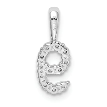 Rhodium Over 14k White Gold Diamond Number 9 Pendant