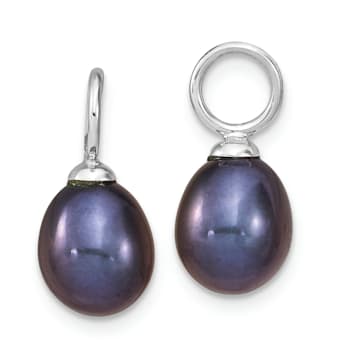 Rhodium Over Sterling Silver 7-8mm White/Black FWC Pearl Cubic Zirconia
Changeable Earring