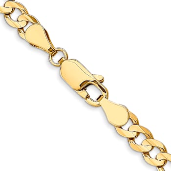 10k Yellow Gold 4.5mm Concave Open Figaro Link Bracelet