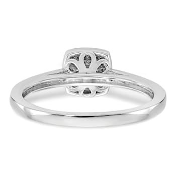 Rhodium Over 14K White Gold Diamond Cluster Engagement Ring 0.20ctw