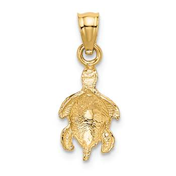 14K Yellow Gold Turtle Pendant