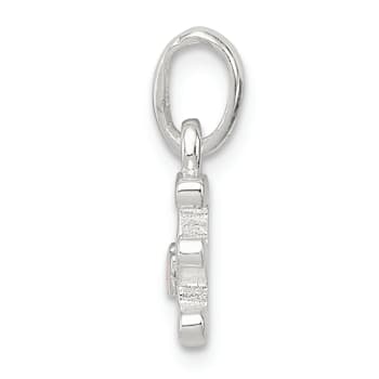 Sterling Silver Letter E with Enamel Pendant