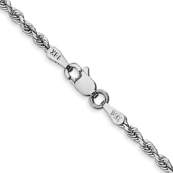 Rhodium Over 14k White Gold 2.25mm Solid Diamond-Cut Quadruple Rope 16
Inch Chain
