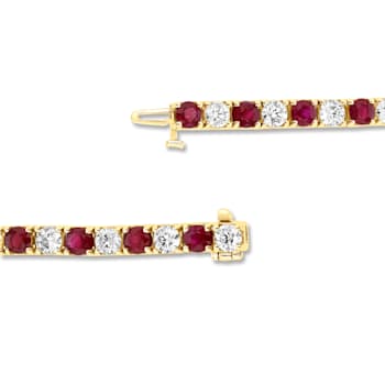 6.25ctw Ruby and Diamond Bracelet in 14k Yellow Gold