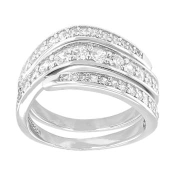 CZ Multi-Row Band Ring In Sterling Silver 1.81ctw