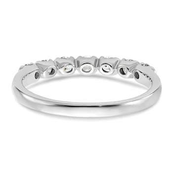 Rhodium Over 14K White Gold 7-Stone Diamond Wedding Band 0.49ctw