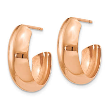14k Rose Gold 3/4" Polished C-Hoop Earrings