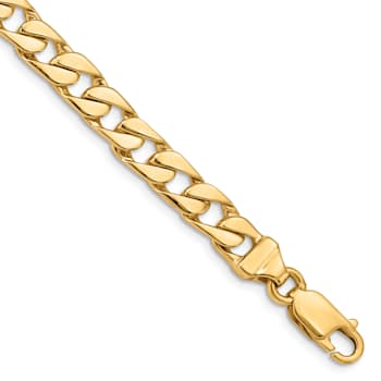 14K Yellow Gold 6.5mm Hand-Polished Fancy Link Bracelet