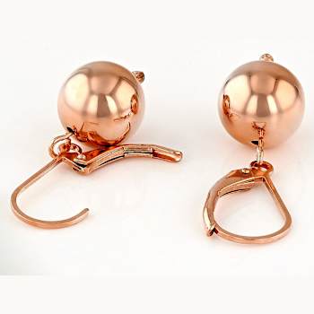 Copper Ball Drop Dangle Earrings
