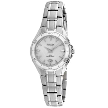 Pulsar Women's Classic White Dial Stainless Steel Watch