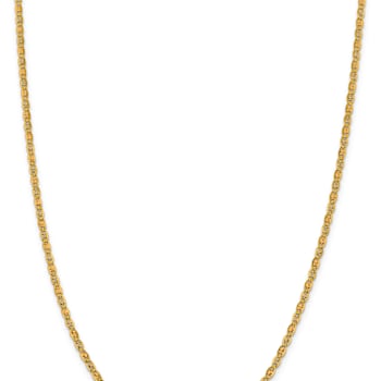 14k Tri-color Gold 2.75mm Solid Pave Valentino 16 Inch Chain