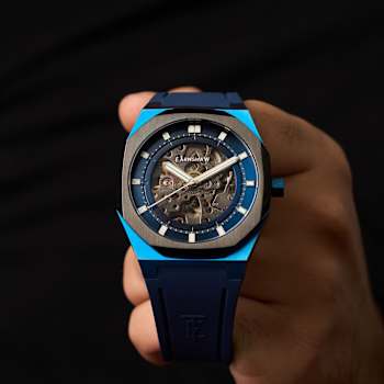 Thomas Earnshaw Discovery Drake Skeleton Blue Dial Blue Stainless Steel
Band Automatic Watch