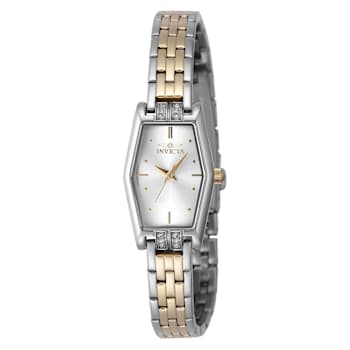 Invicta Angel 20mm White Dial Two-Tone Stainless Steel Watch