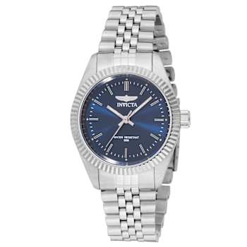 Invicta Specialty 36mm Blue Dial Stainless Steel Band Quartz Watch