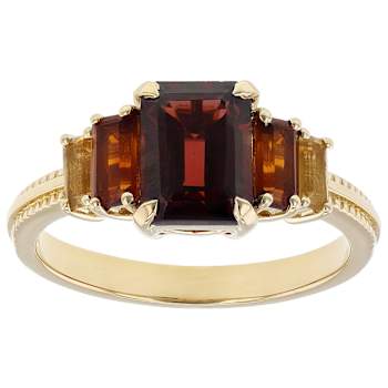 Garnet With Citrine Ring In 18K Gold Over Sterling Silver 2.28ctw