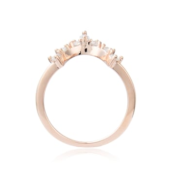 Marquise and Round White Sapphire 14K Rose Gold Over Sterling Silver
Crown Design Ring Guard
