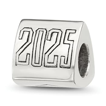 Sterling Silver Polished 2025 Graduation Bead