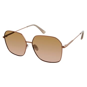 Prive Revaux The Gretta Rose Frame / Brown Lenses Square Sunglasses